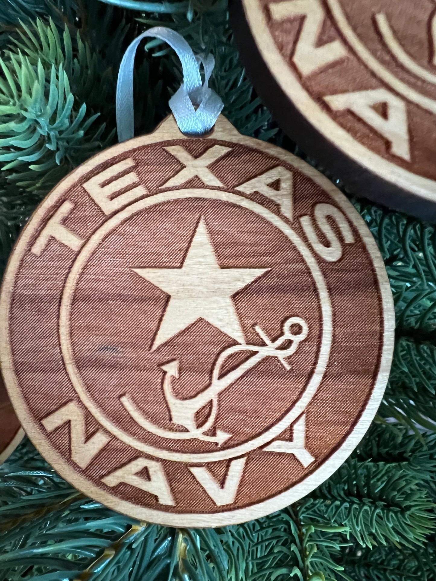 Texas Navy Wooden Christmas Ornaments (Set of 4)