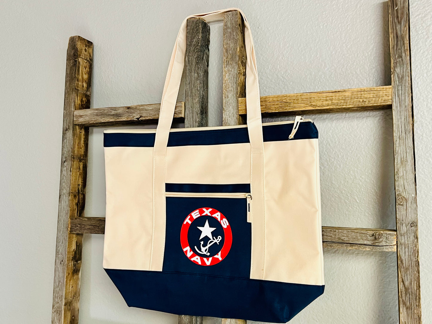 Texas Navy Canvas Tote Bag