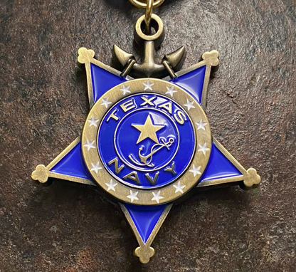 Texas Navy Admiral Enameled Brass Medal