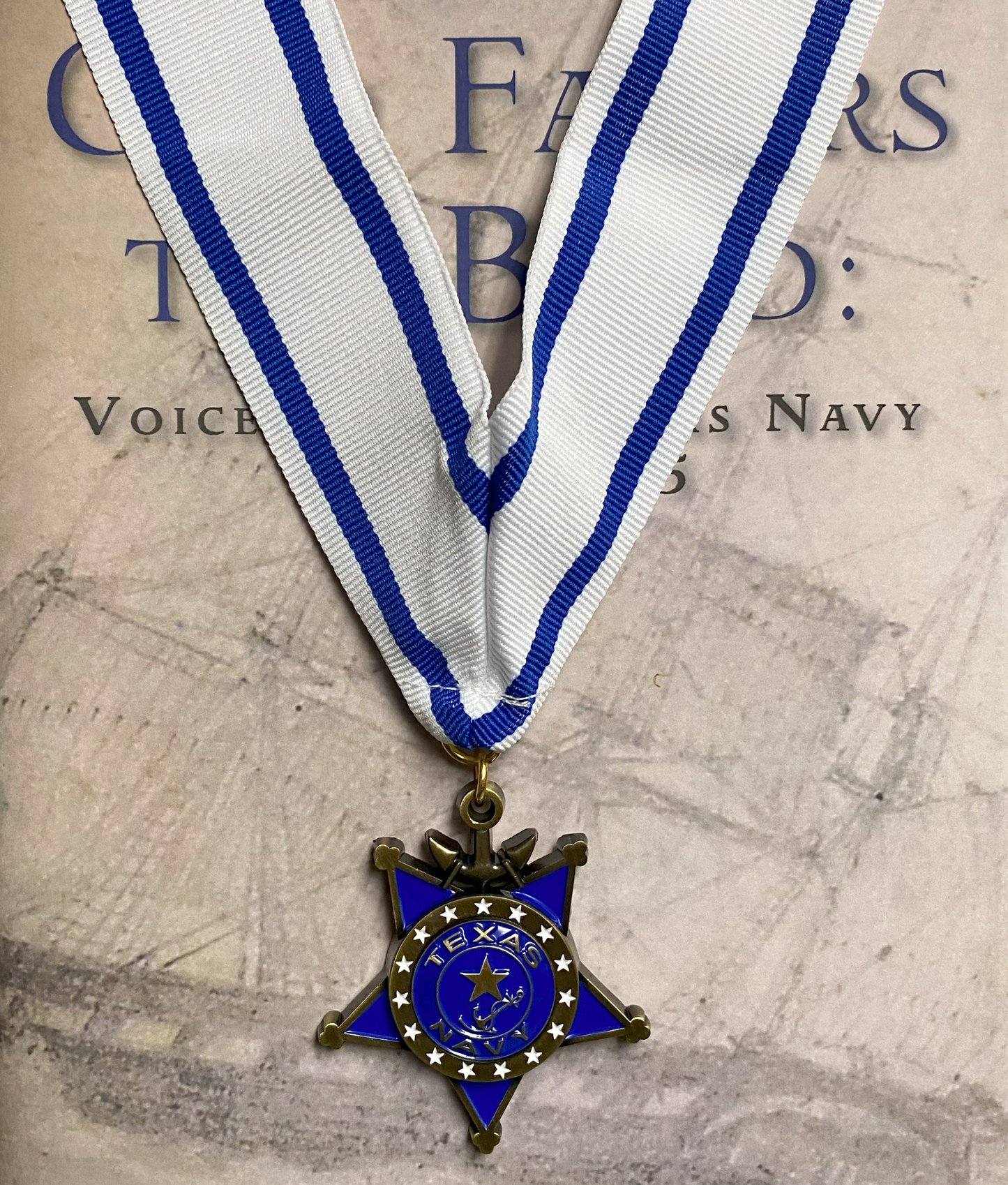 Texas Navy Admiral Enameled Brass Medal