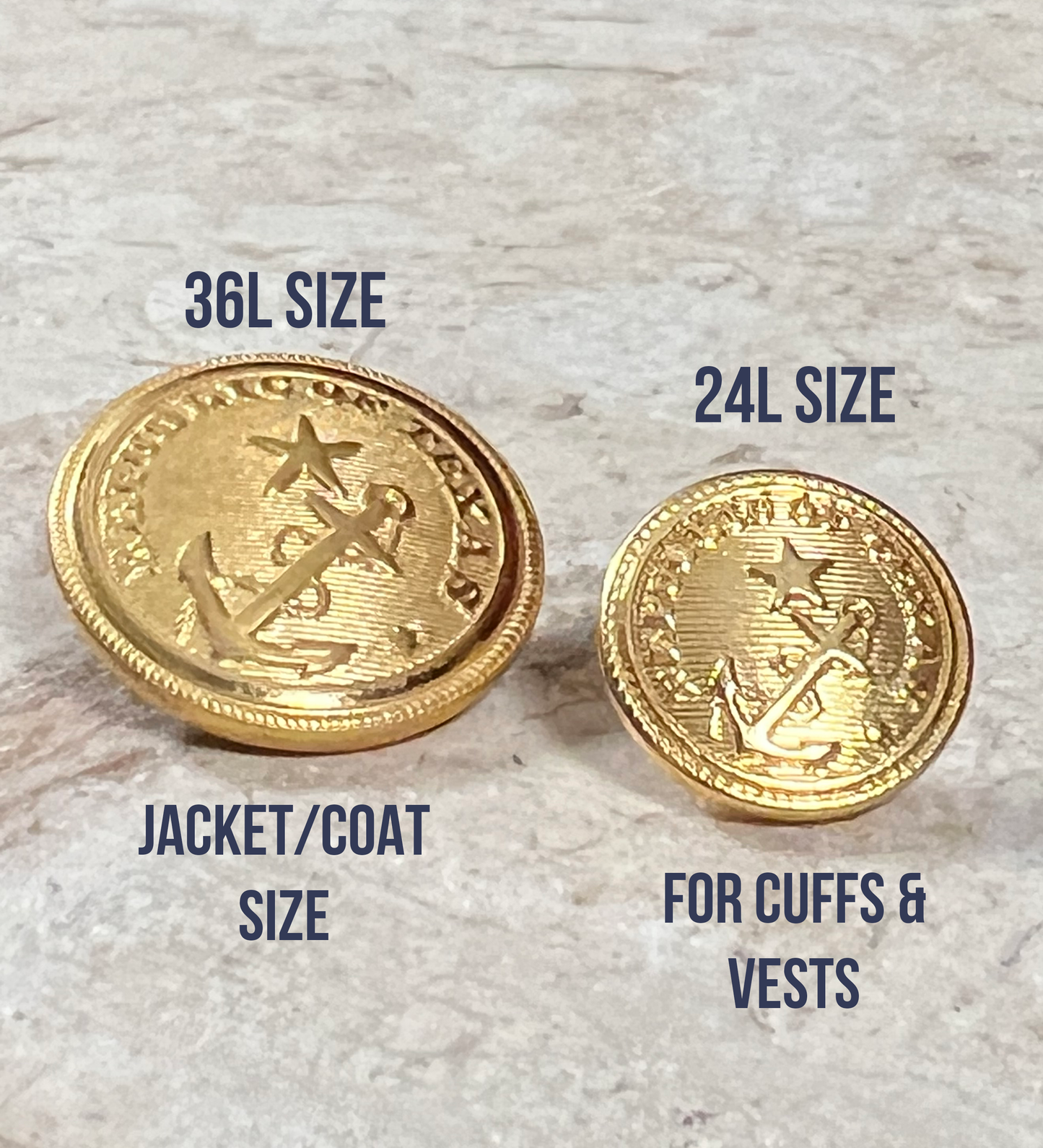 24L Brass Texas Navy Cuff Button